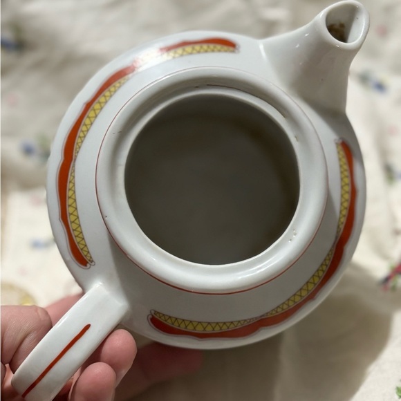 Vintage Floral Teapot with Orange Accents - Picture 10 of 12